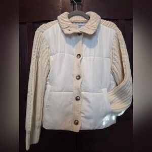 NWOT Cream Puffer Jacket/Sweater